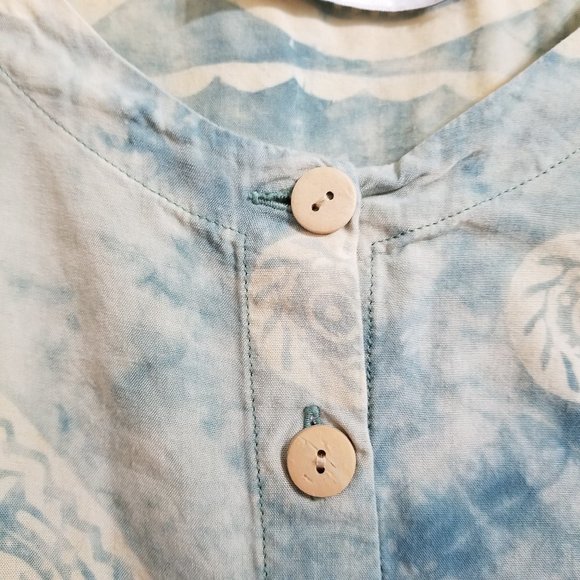 Passports Of Pier 1 Imports dress Small ombre batik abstract print VINTAGE - Picture 4 of 12